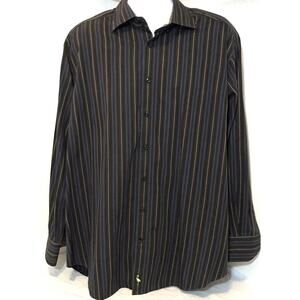 Tailorbyrd Men's Long Sleeve Button Up Striped Shirt Multi Color Size XXL